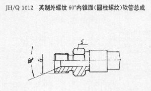 英制外螺紋60內(nèi)錐面(圓柱螺紋)軟管總成(JH/Q1012)